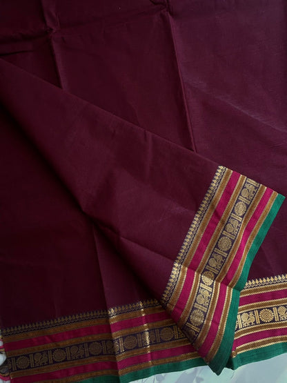 Kanchi cotton saree - maroon