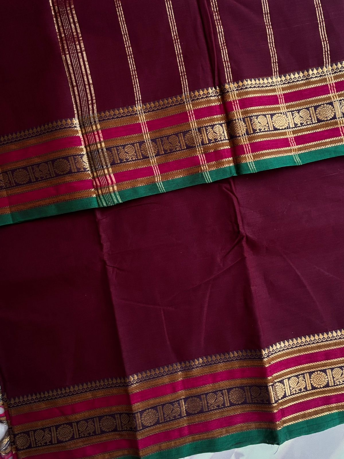 Kanchi cotton saree - maroon