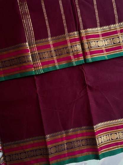 Kanchi cotton saree - maroon