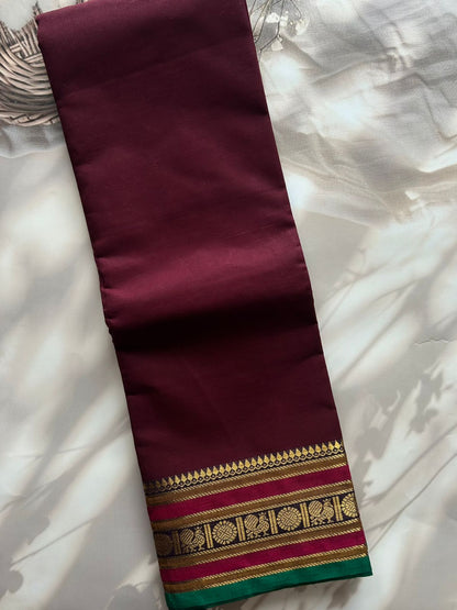 Kanchi cotton saree - maroon