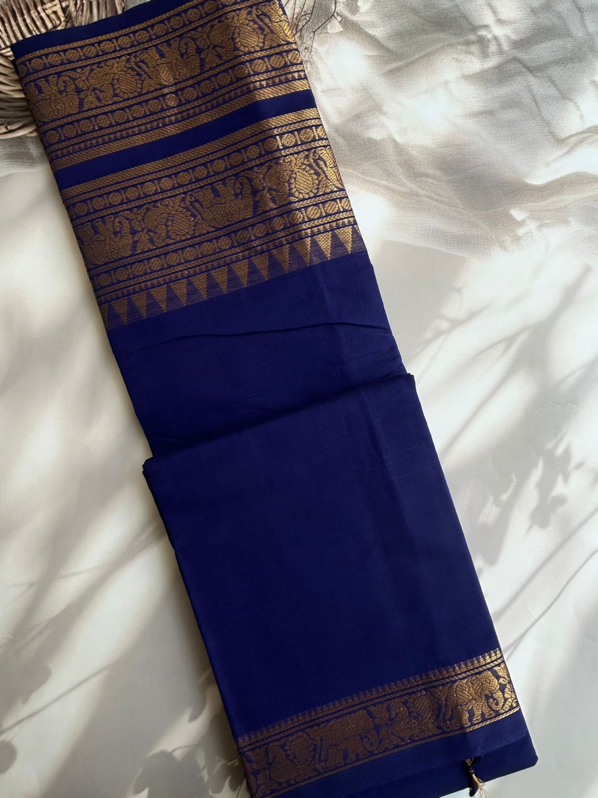 Kanchi cotton saree with rettapet border