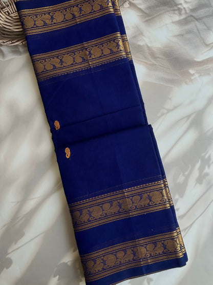 Kanchi cotton saree - Royal blue