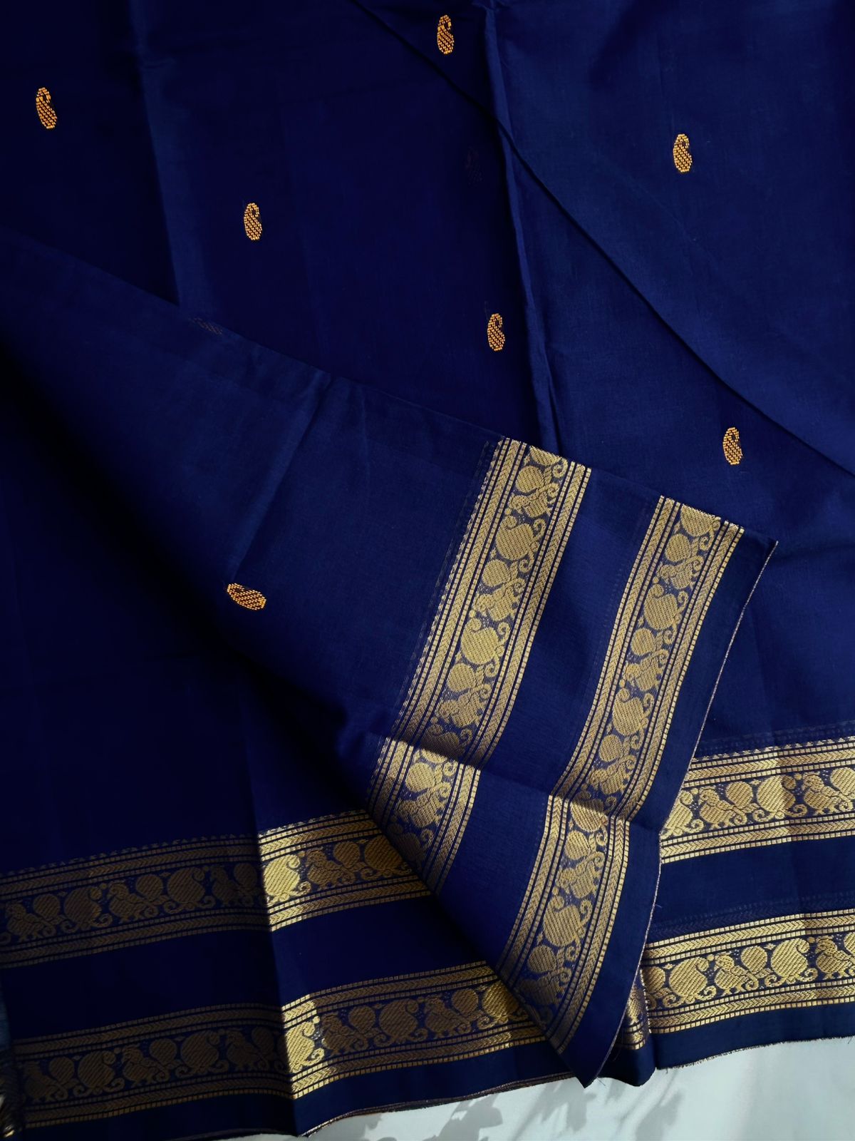 Kanchi cotton saree - Royal blue