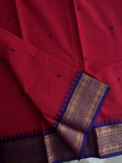 Kanchi cotton saree with butta weaves