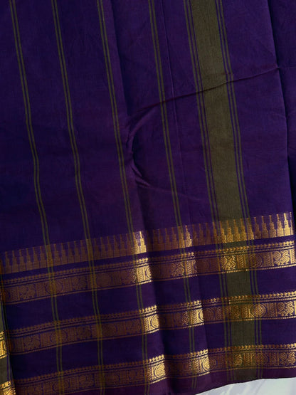 Kanchi cotton saree with rettapetta border