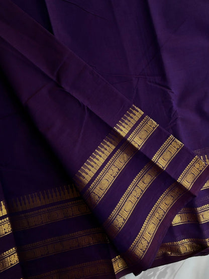Kanchi cotton saree with rettapetta border