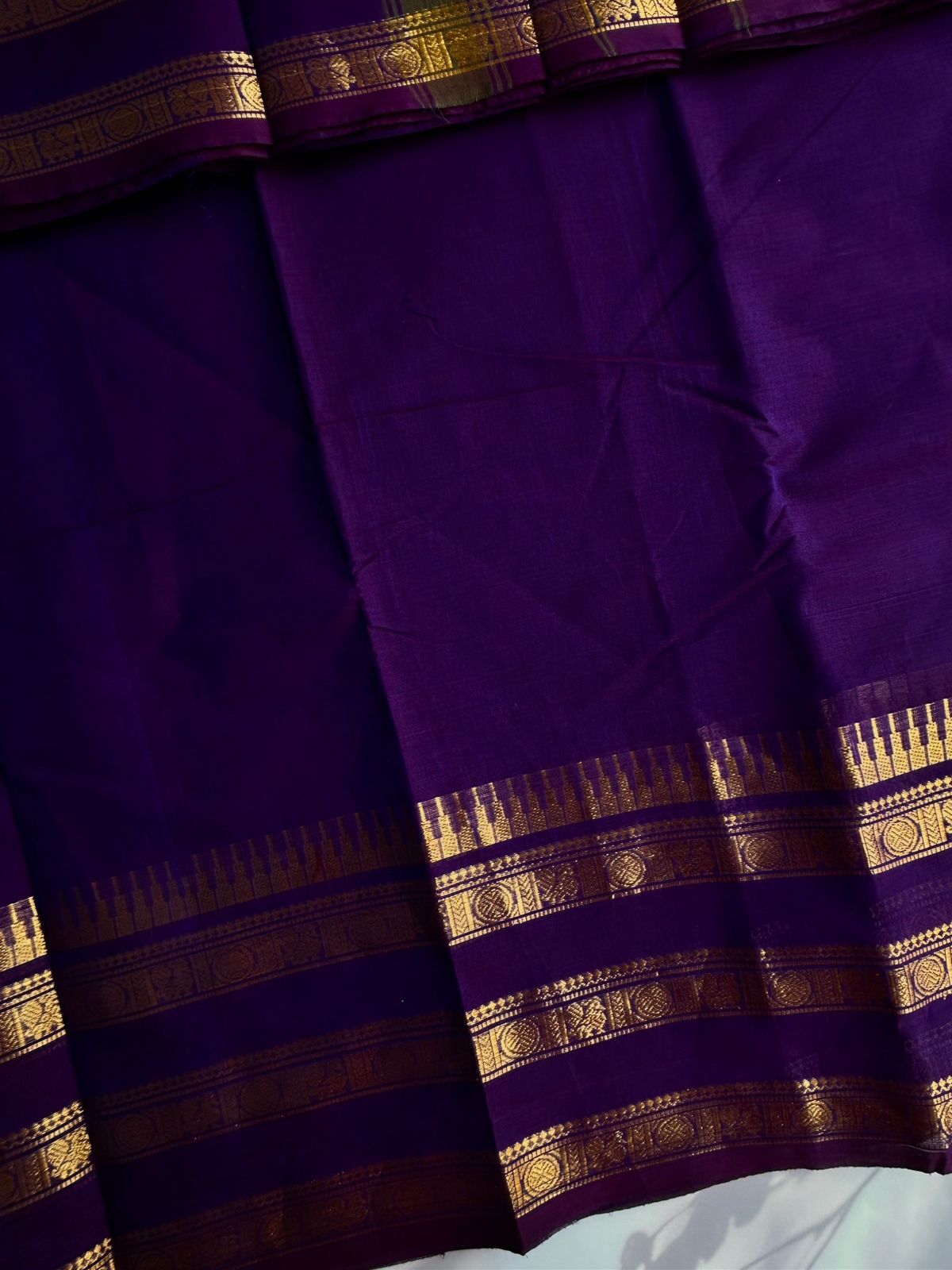 Kanchi cotton saree with rettapetta border