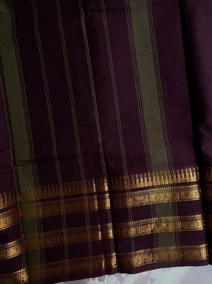 Kanchi cotton saree with rettapetta border
