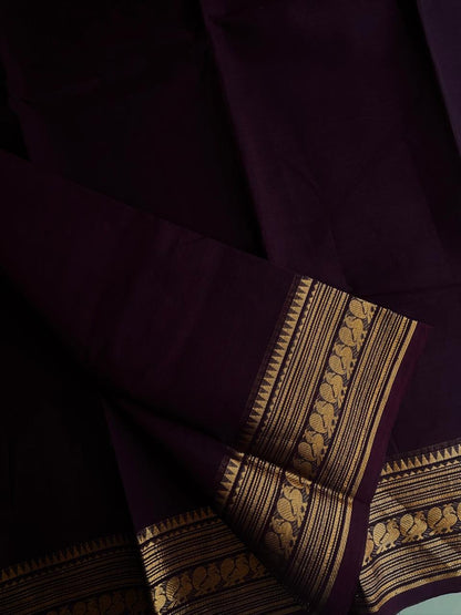 Kanchi cotton saree - coffee brown