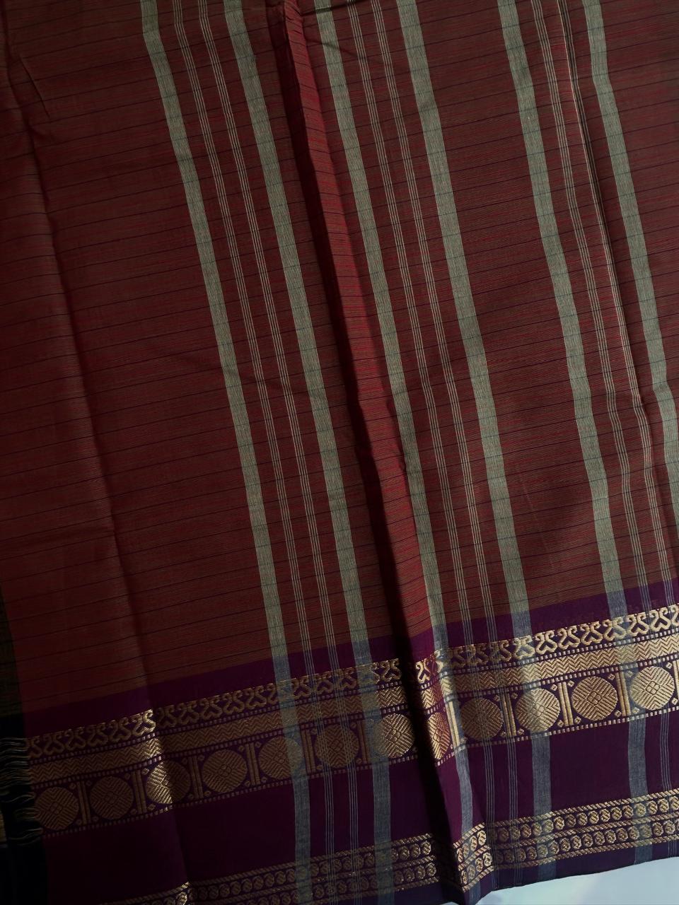 Kanchi cotton saree with ganga jamuna border