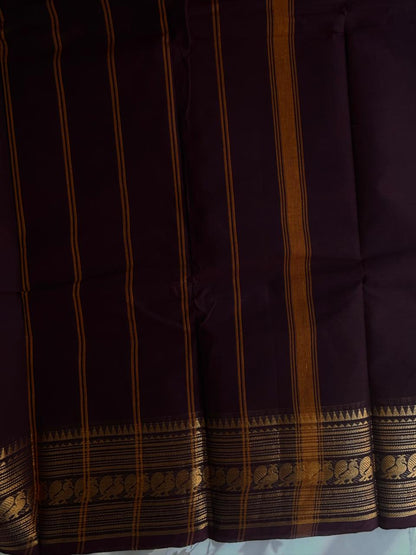 Kanchi cotton saree - coffee brown