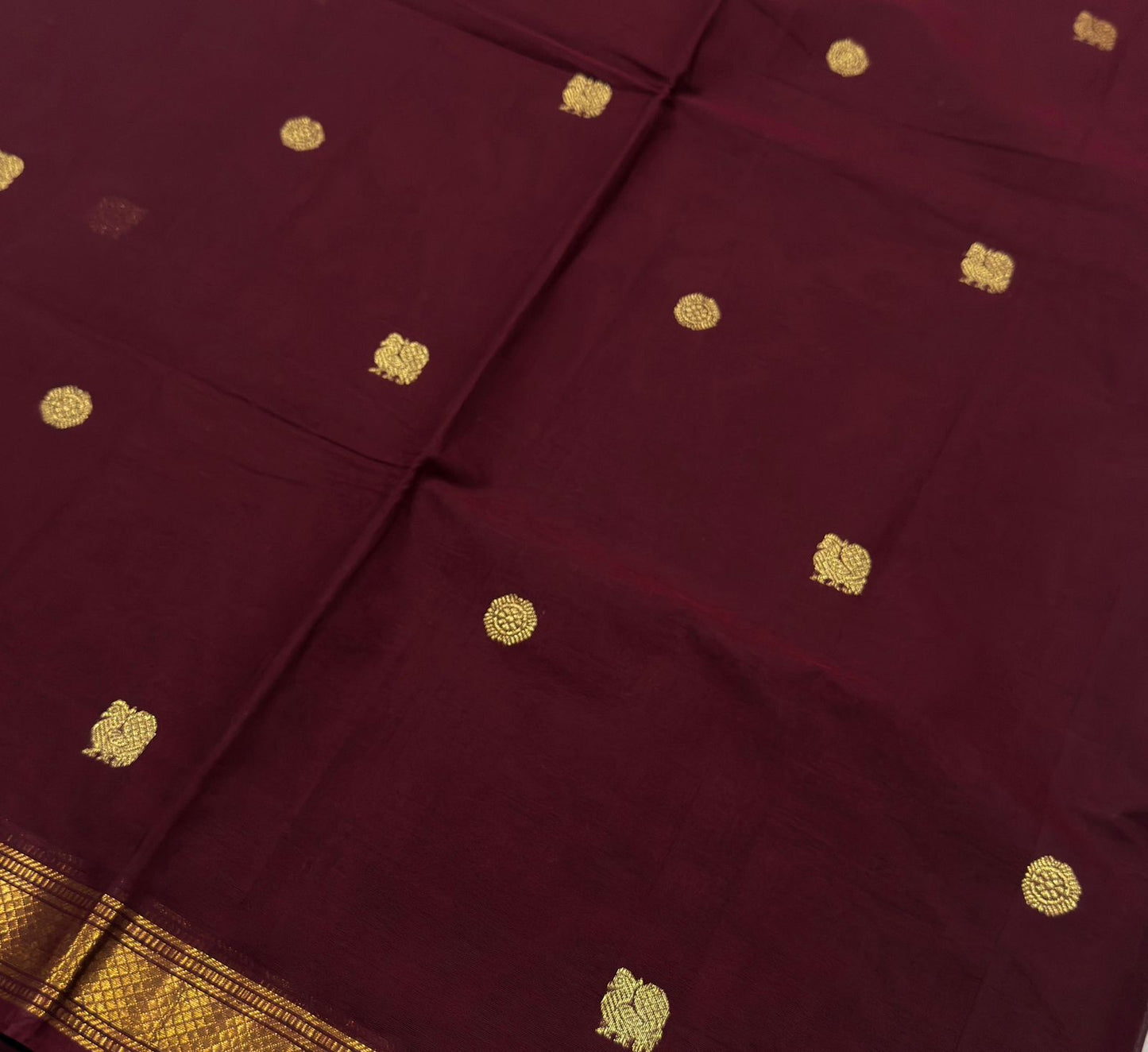Maroon Kanchi cotton with annam zari pallu