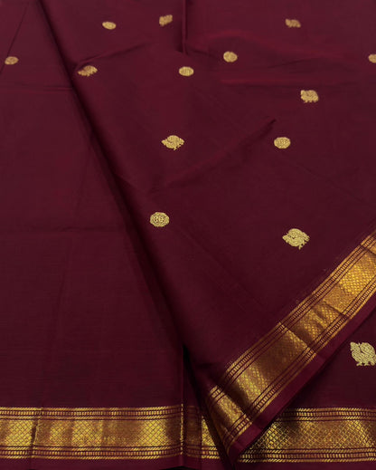 Maroon Kanchi cotton with annam zari pallu